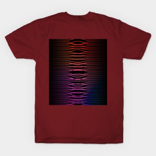 Colorful twisted waves, curved lines T-Shirt